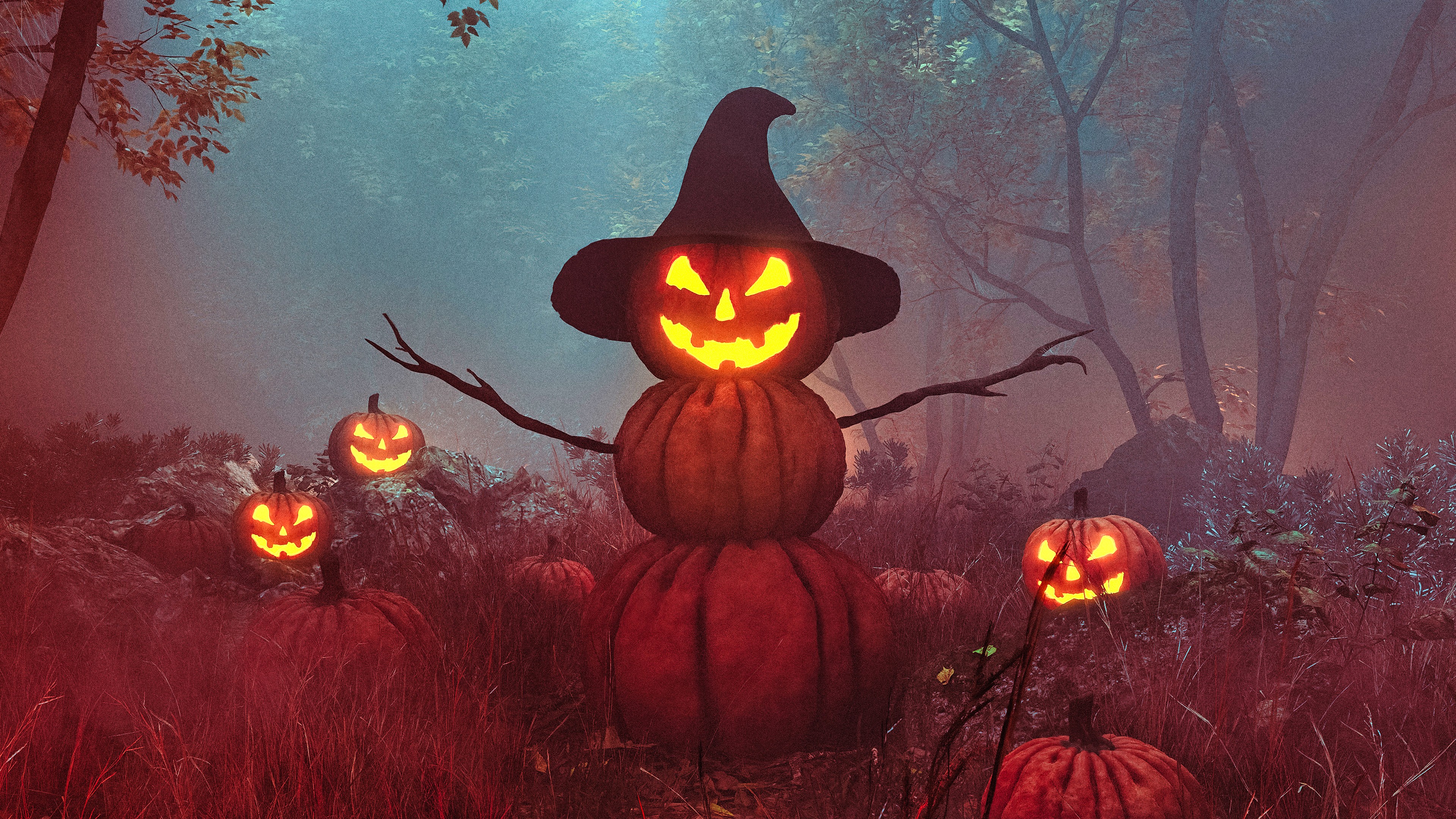 Download Halloween Pumpkin Man Wallpaper in 3840x2160 Resolution