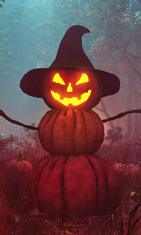Download Halloween Pumpkin Man Wallpaper in 480x800 Resolution