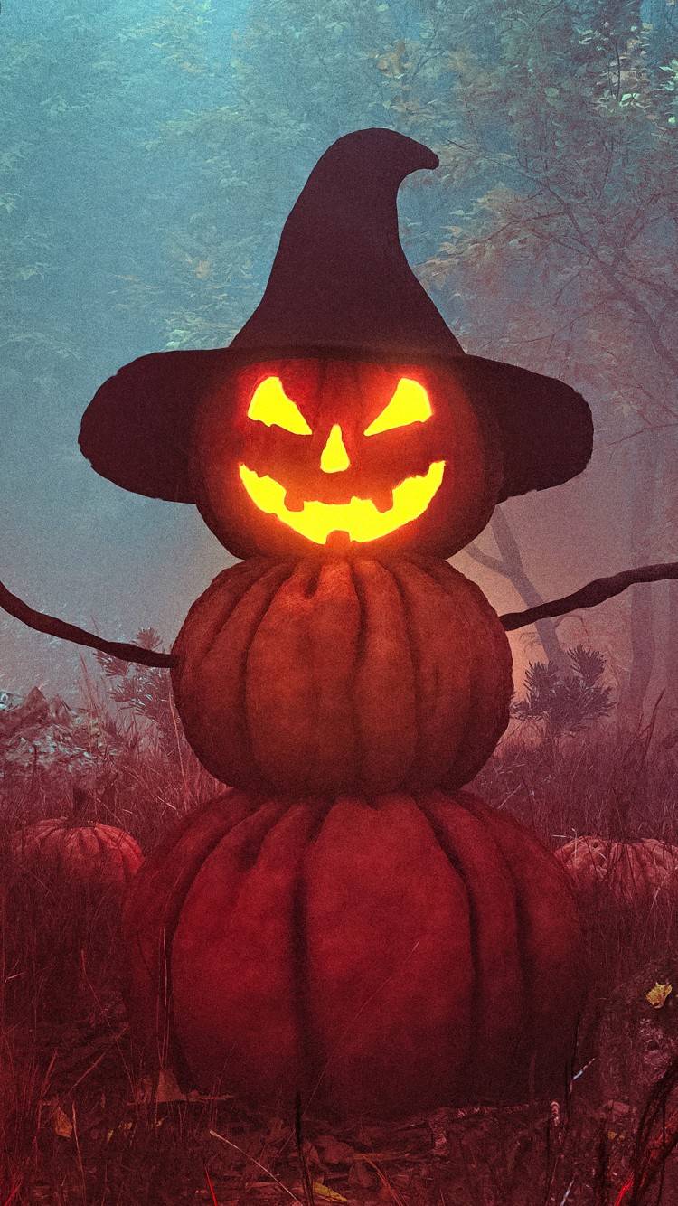 Download Halloween Pumpkin Man Wallpaper in 750x1334 Resolution