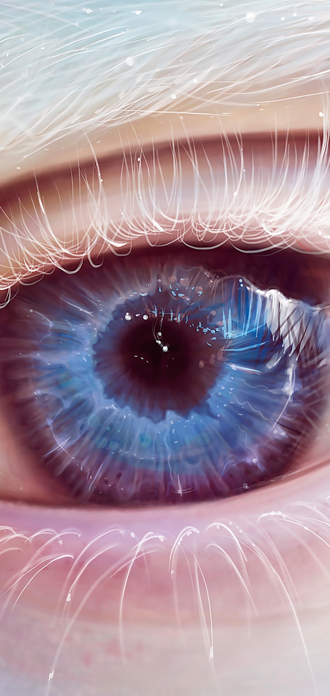 Download Albino Blue Eye Art Wallpaper in 1080x2280 Resolution