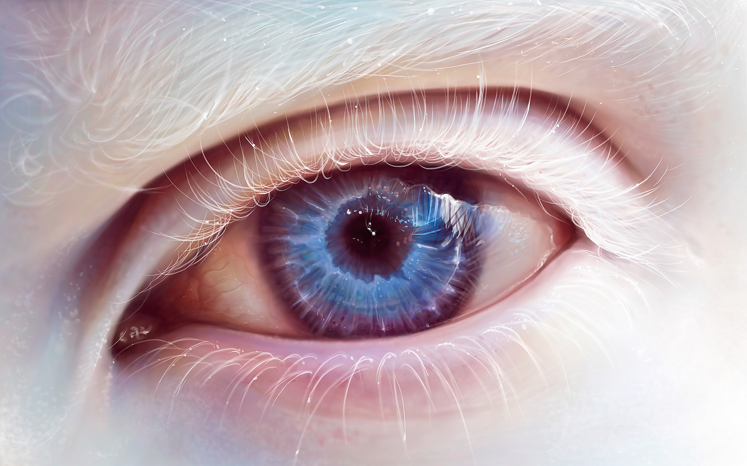 Download Albino Blue Eye Art Wallpaper in 2560x1600 Resolution