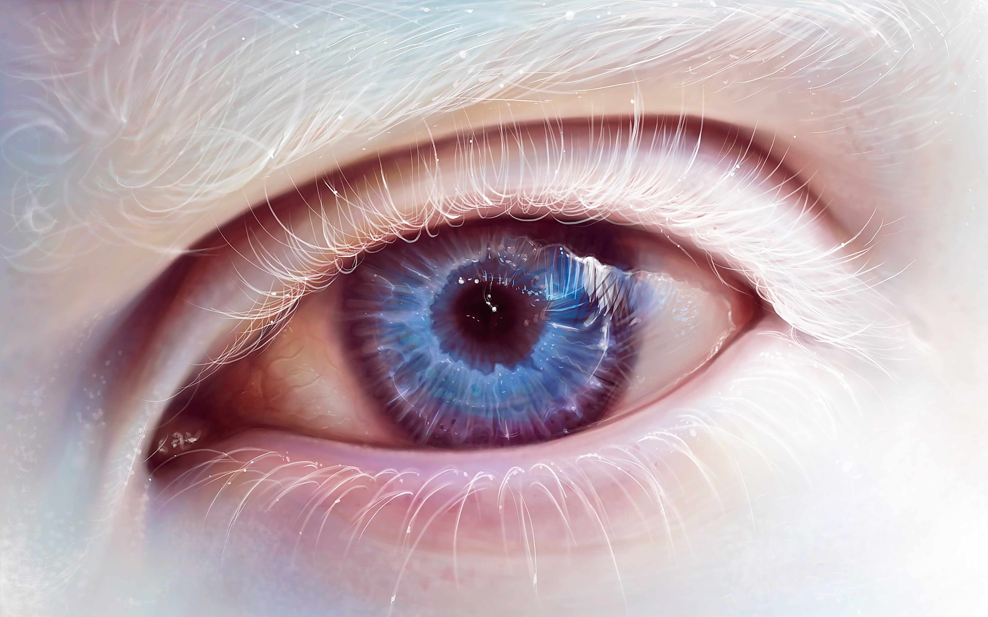 Download Albino Blue Eye Art Wallpaper in 3840x2400 Resolution