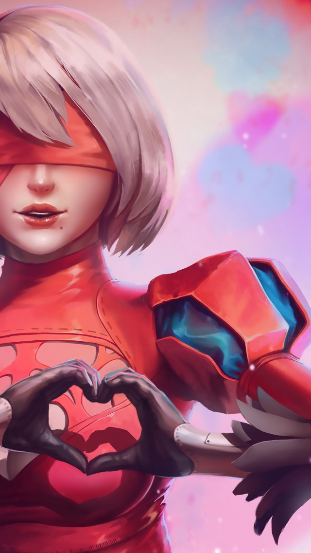 Download Nier Automata Video Game Art Wallpaper in 640x1136 Resolution