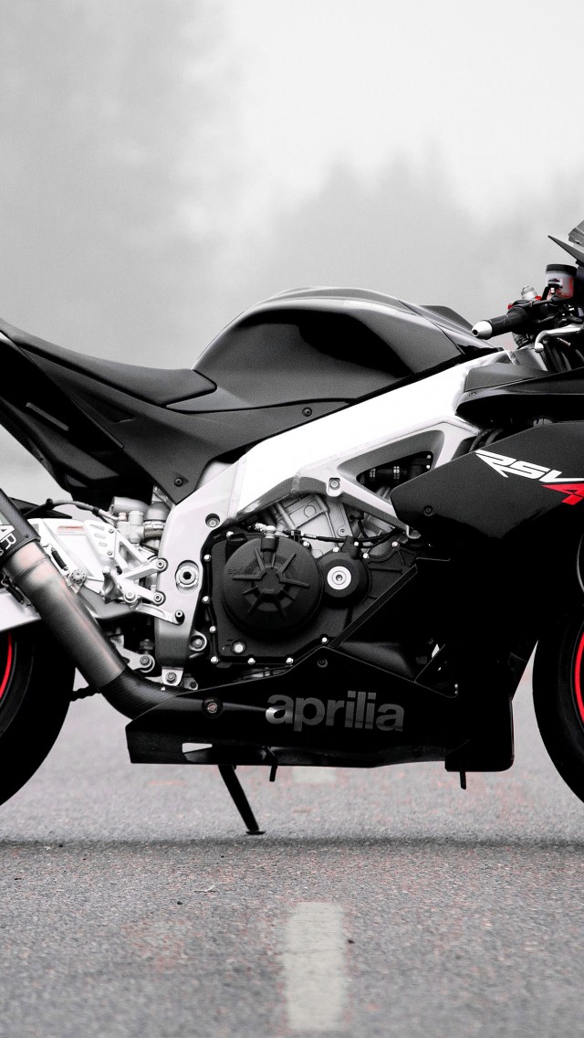 Download Aprilia Rsv4 Red Black Wallpaper in 640x1136 Resolution