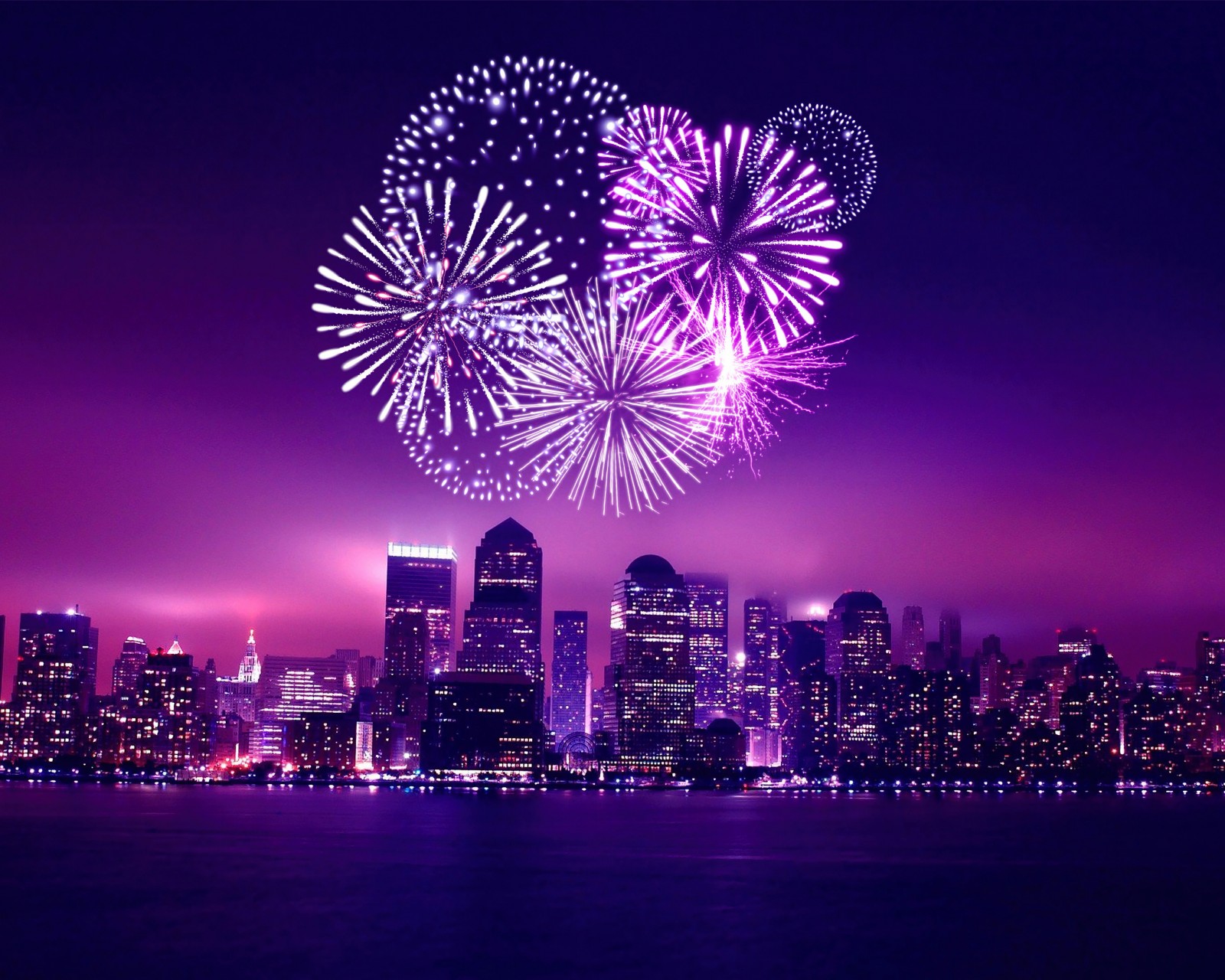Download Chicago New Year Fireworks Wallpaper in 1600x1280 Resolution