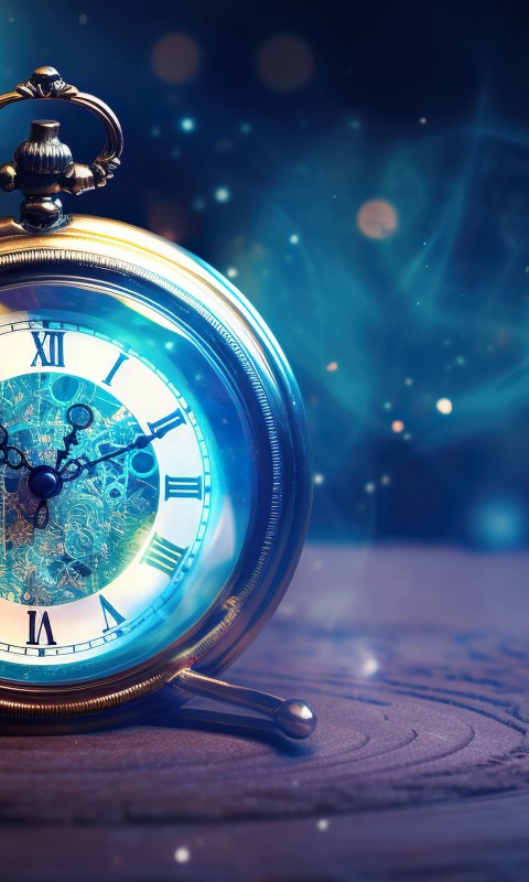 Download Magical Vintage Pocket Watch Wallpaper in 480x800 Resolution