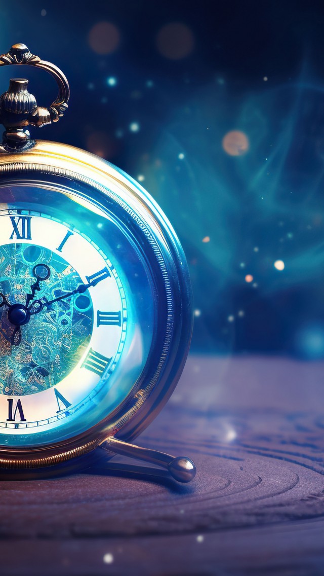 Download Magical Vintage Pocket Watch Wallpaper in 640x1136 Resolution