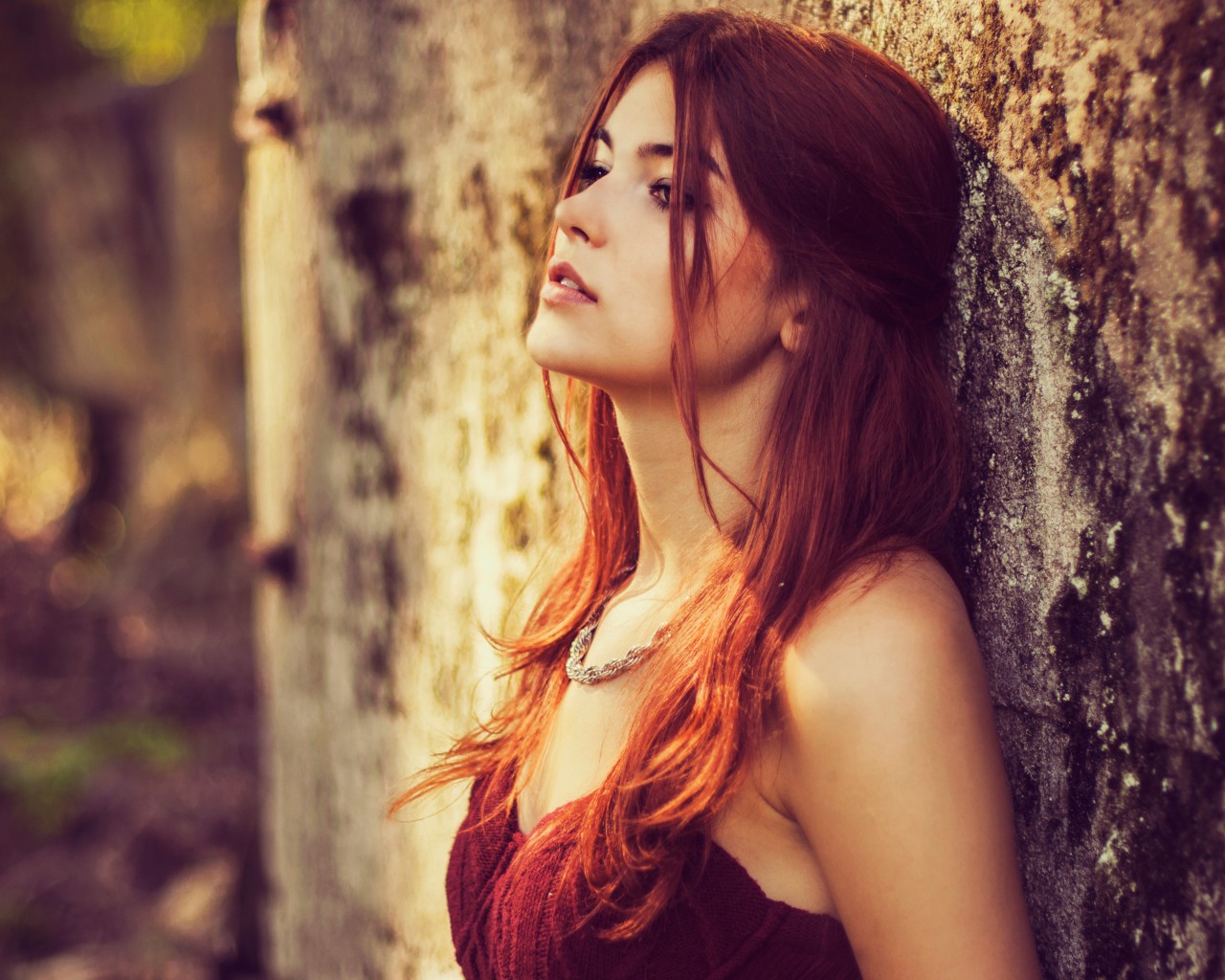 Redhead Beauty Girl Summer Photo Wallpaper - 1280x1024