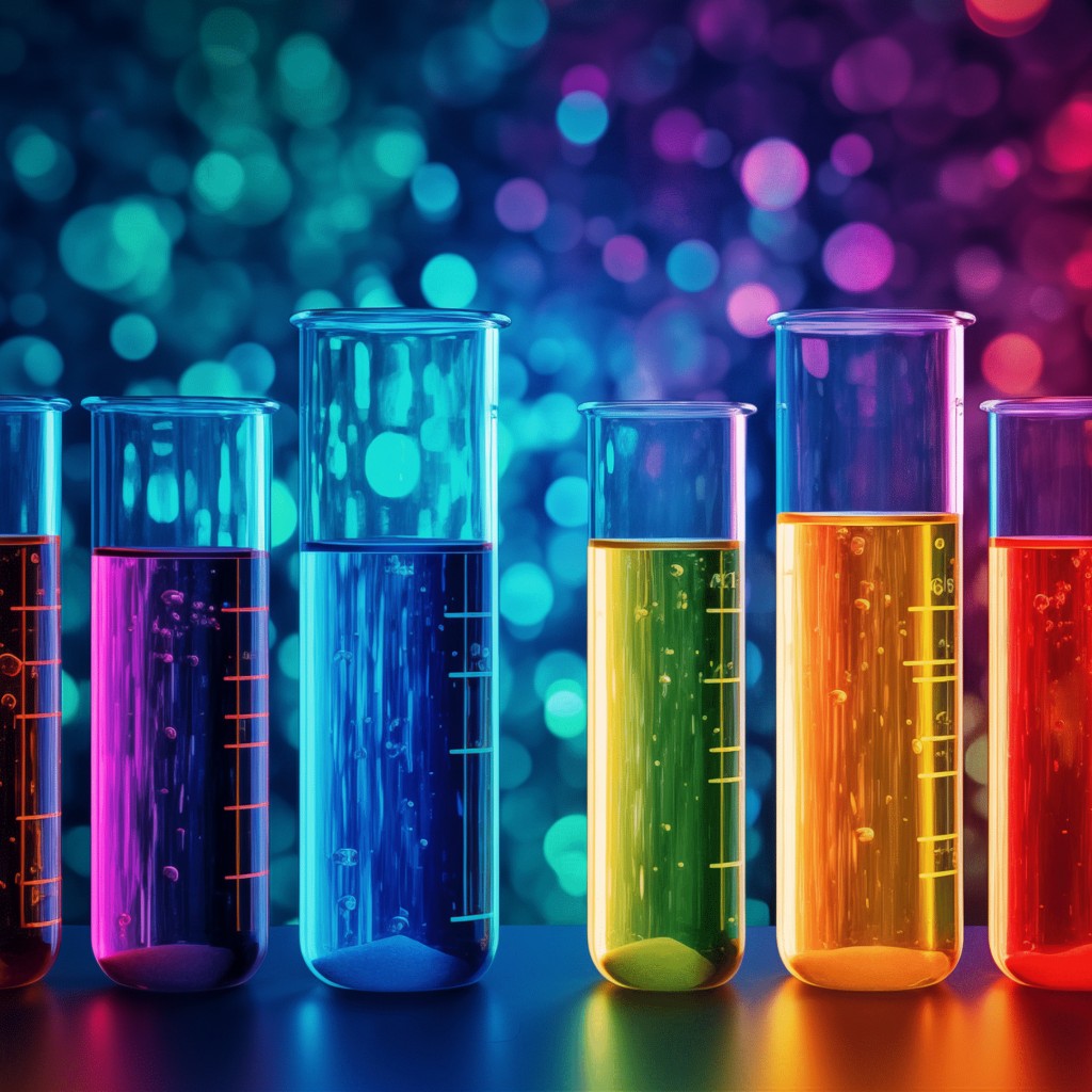 Download Glass Tubes Colored Liquid Wallpaper in 1024x1024 Resolution