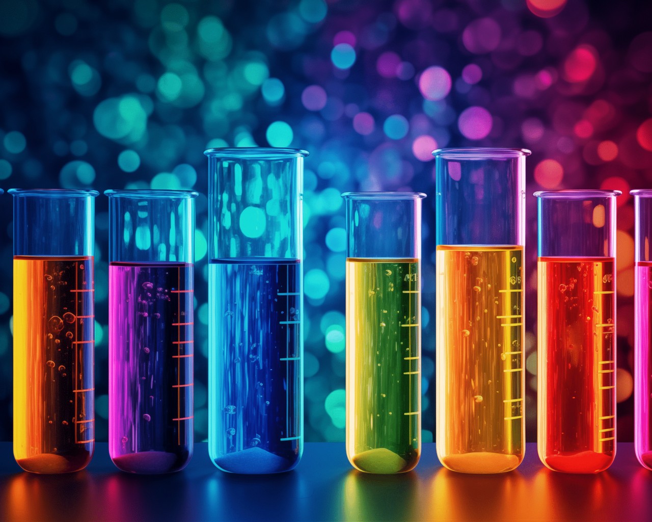 Download Glass Tubes Colored Liquid Wallpaper in 1280x1024 Resolution