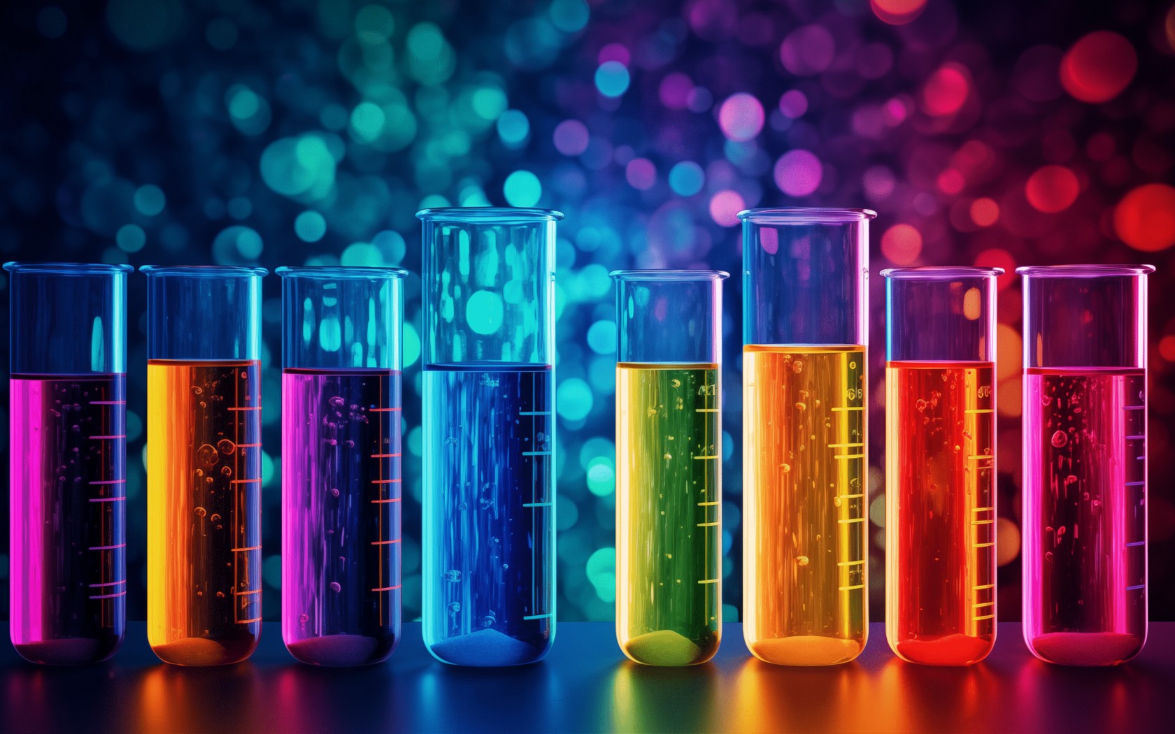Download Glass Tubes Colored Liquid Wallpaper in 1680x1050 Resolution