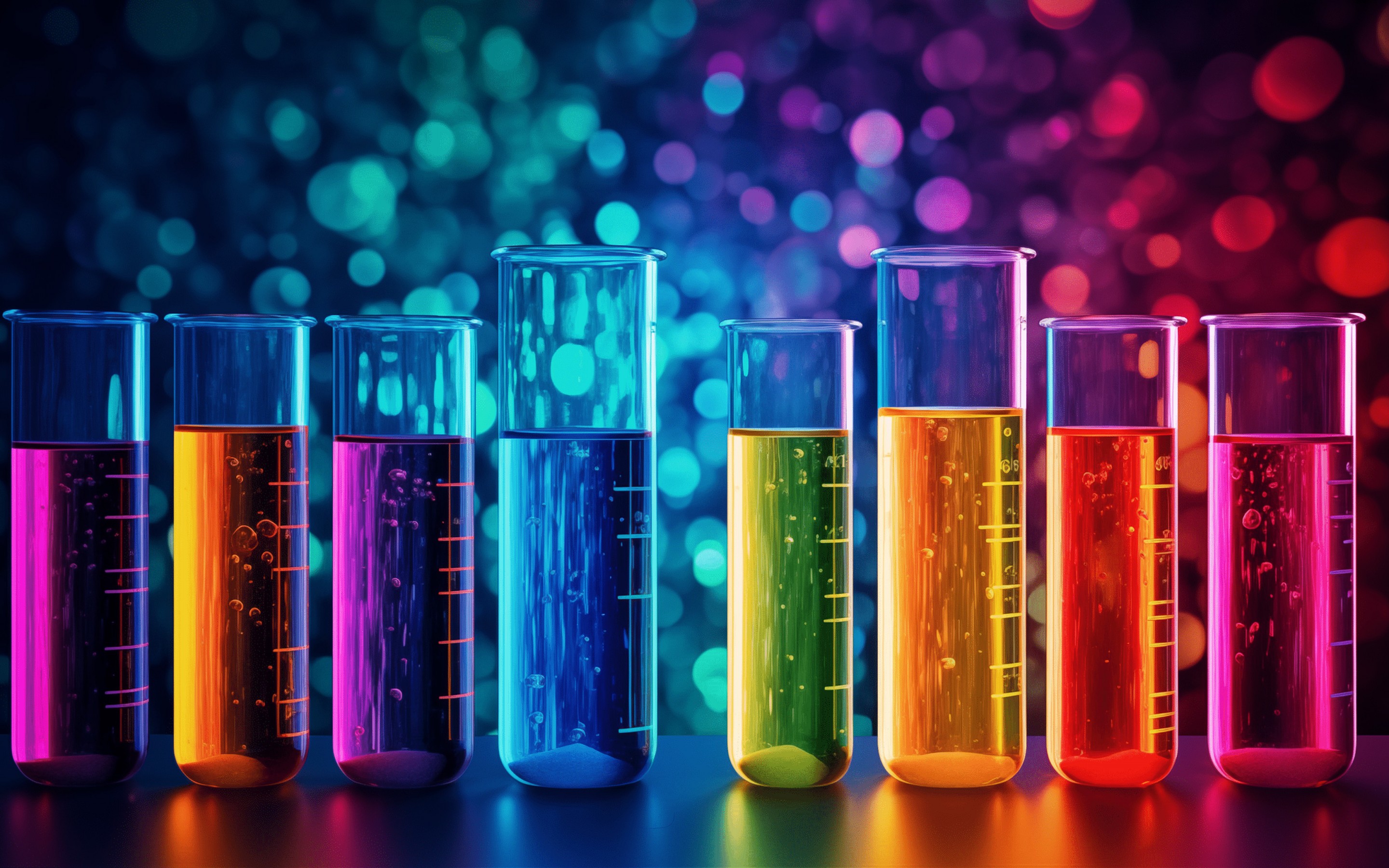 Download Glass Tubes Colored Liquid Wallpaper in 2880x1800 Resolution