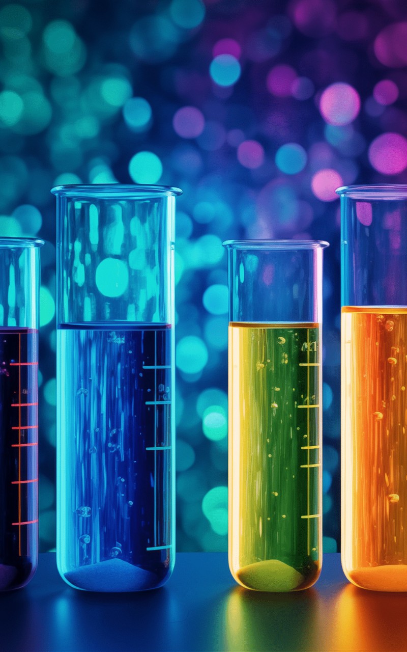 Download Glass Tubes Colored Liquid Wallpaper in 800x1280 Resolution