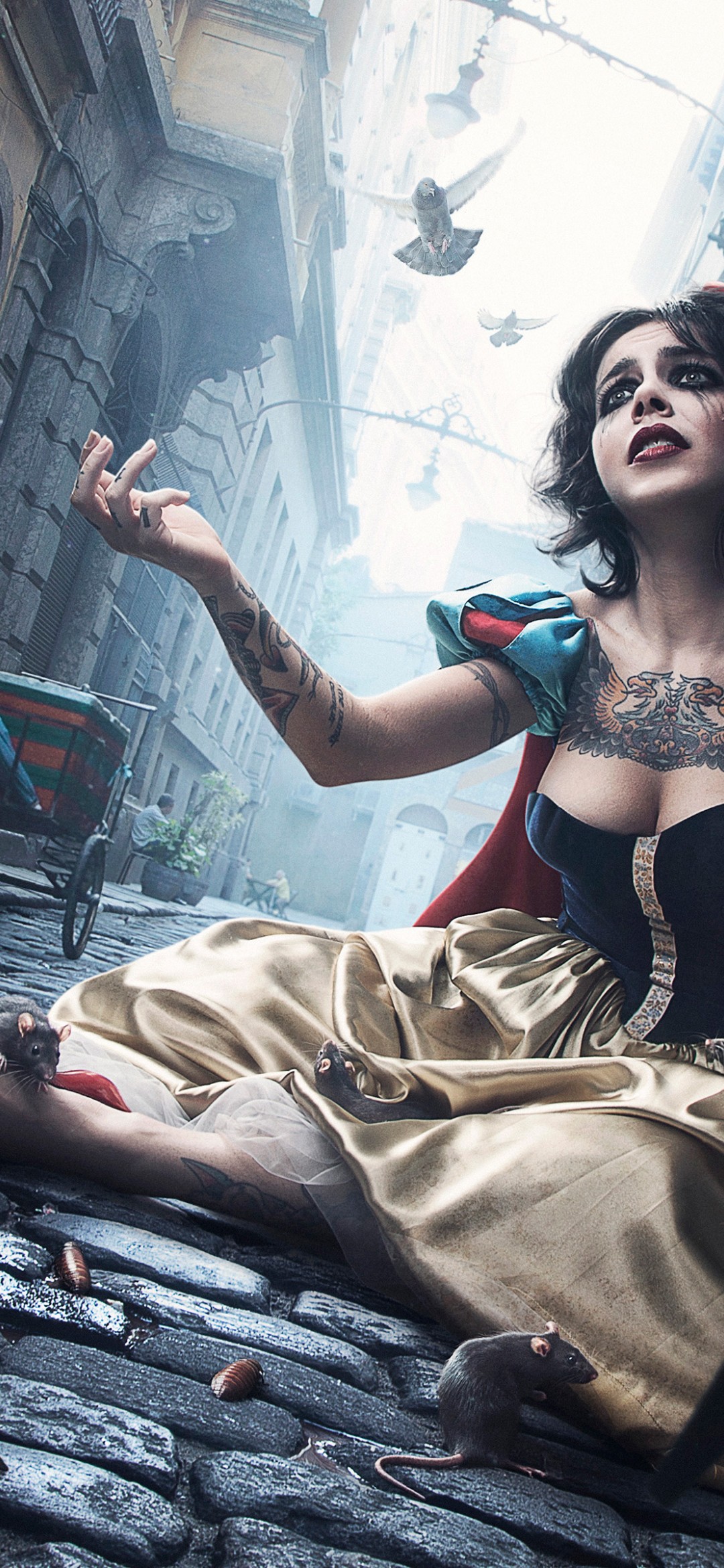 Download Snow White Lady Digital Art Wallpaper in 1080x2340 Resolution