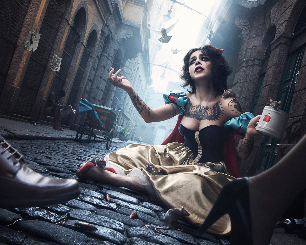 Download Snow White Lady Digital Art Wallpaper in 1280x1024 Resolution