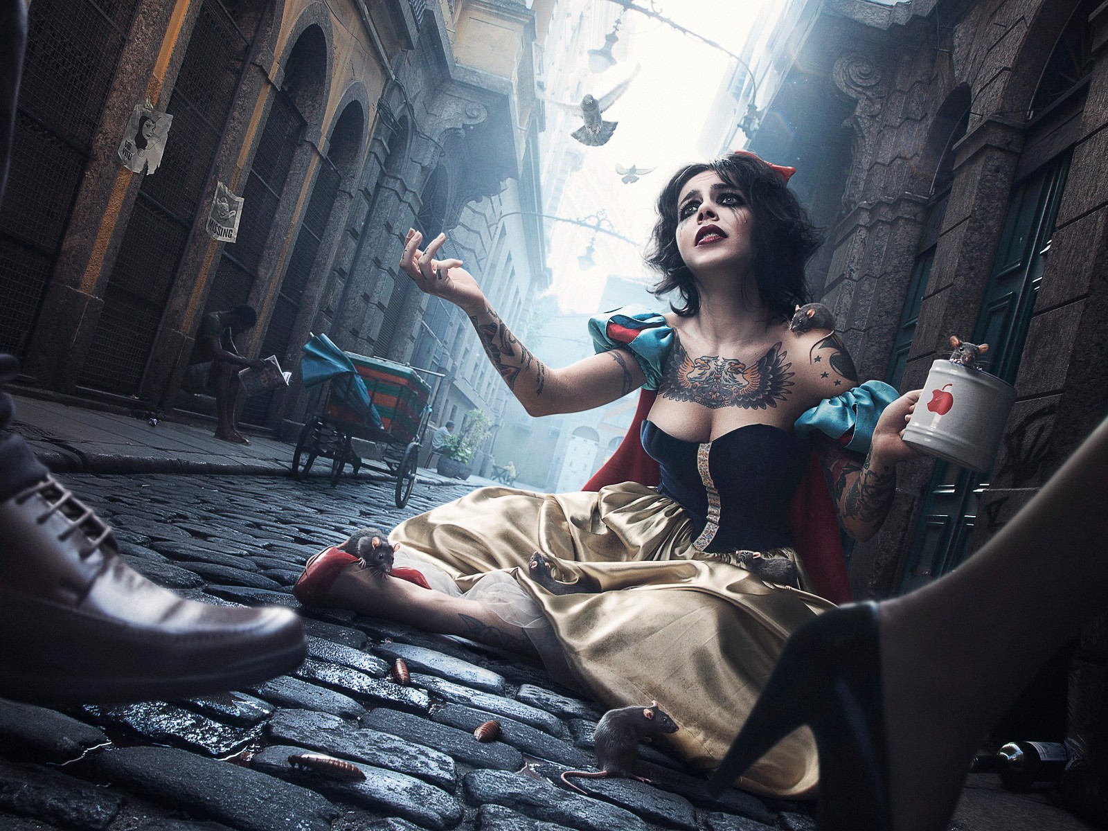 Download Snow White Lady Digital Art Wallpaper in 1600x1200 Resolution