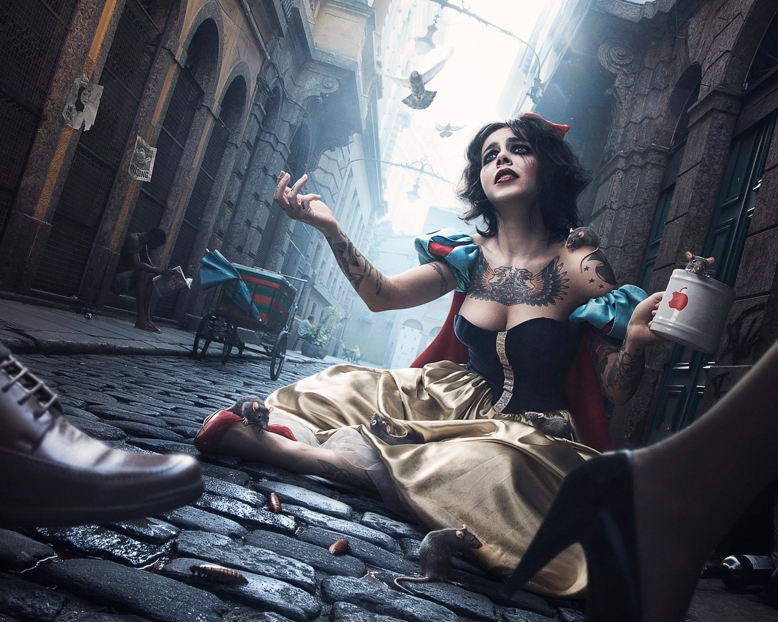 Download Snow White Lady Digital Art Wallpaper in 1600x1280 Resolution