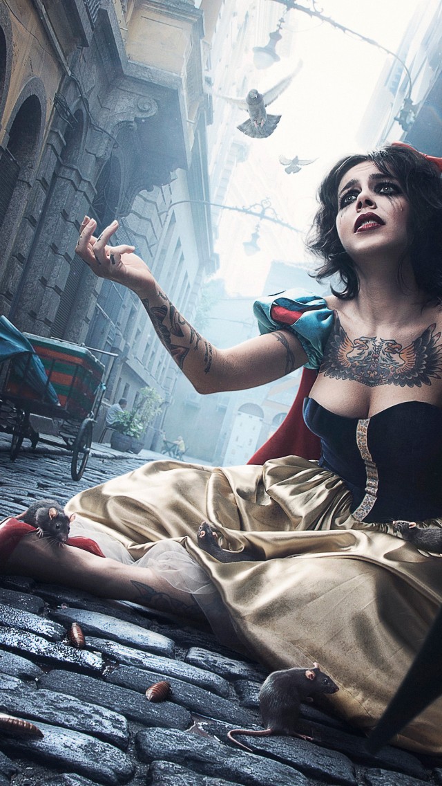 Download Snow White Lady Digital Art Wallpaper in 640x1136 Resolution