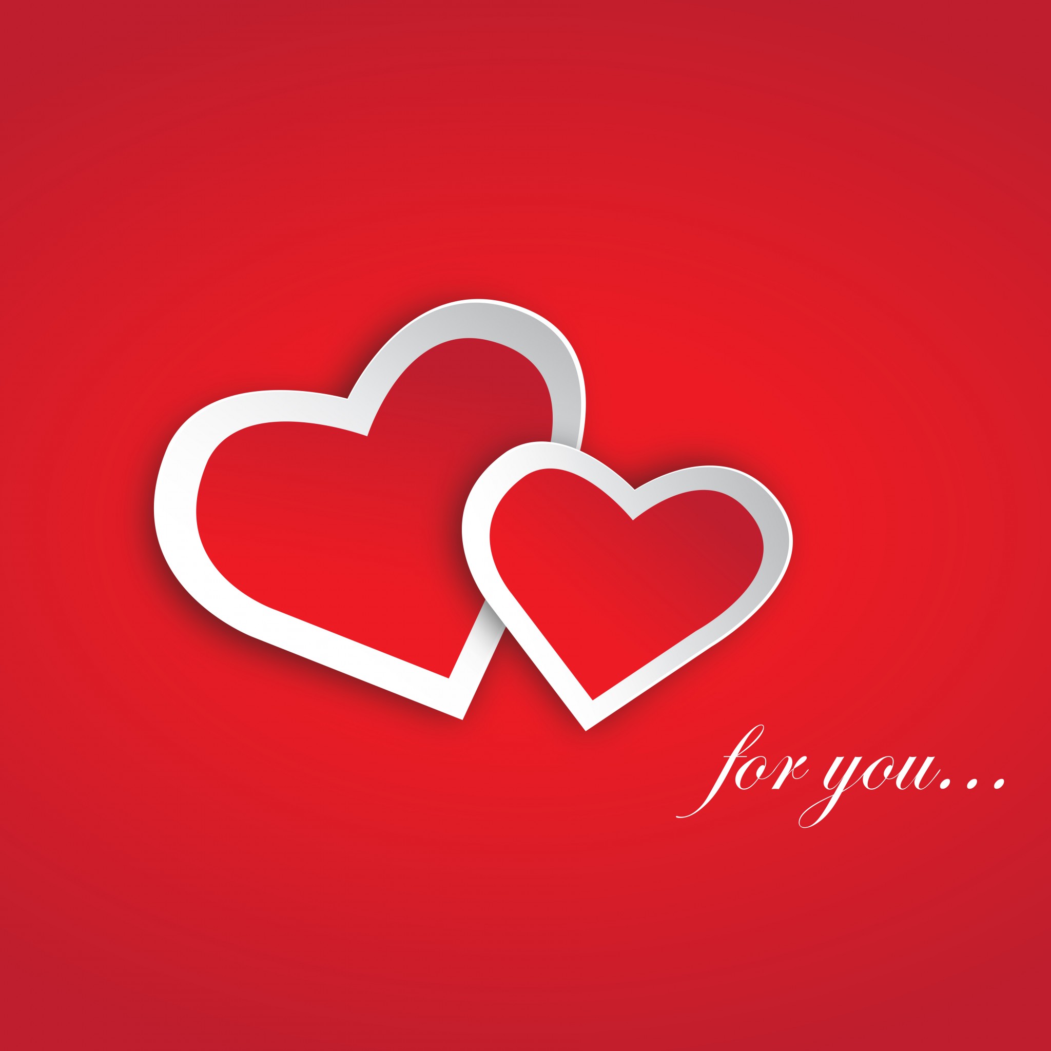 Download Hearts Red White Design Wallpaper in 2048x2048 Resolution