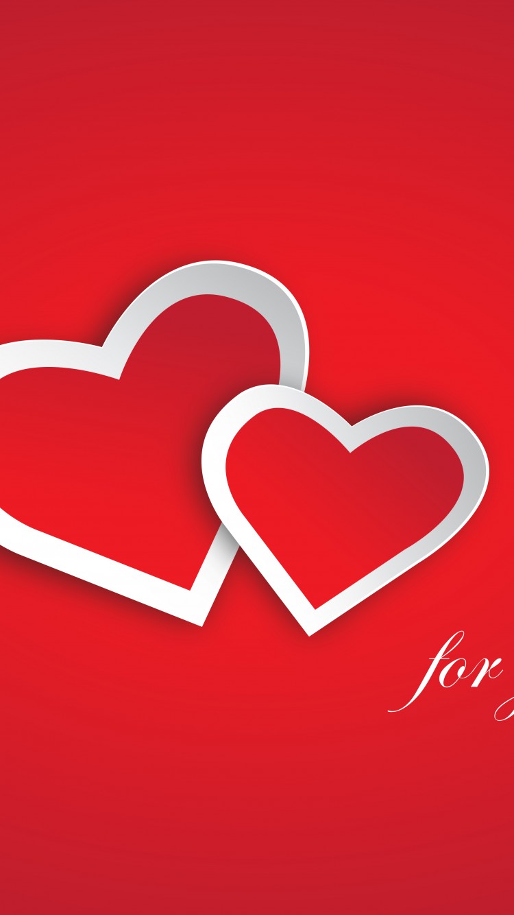 Download Hearts Red White Design Wallpaper in 750x1334 Resolution