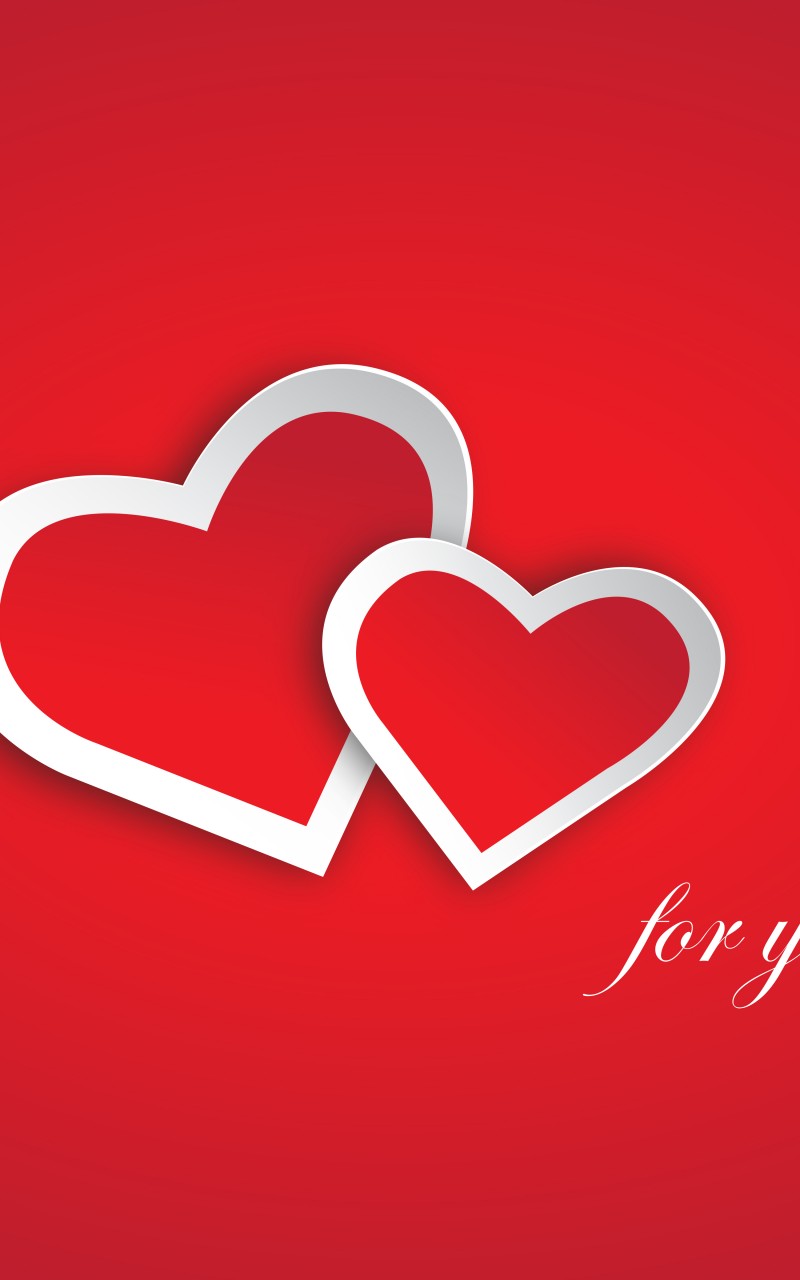 Download Hearts Red White Design Wallpaper in 800x1280 Resolution