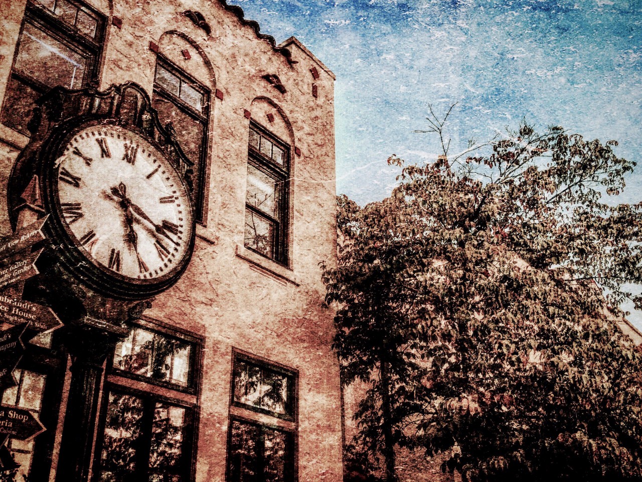 Download Vintage Time Clock Scene Wallpaper in 1280x960 Resolution