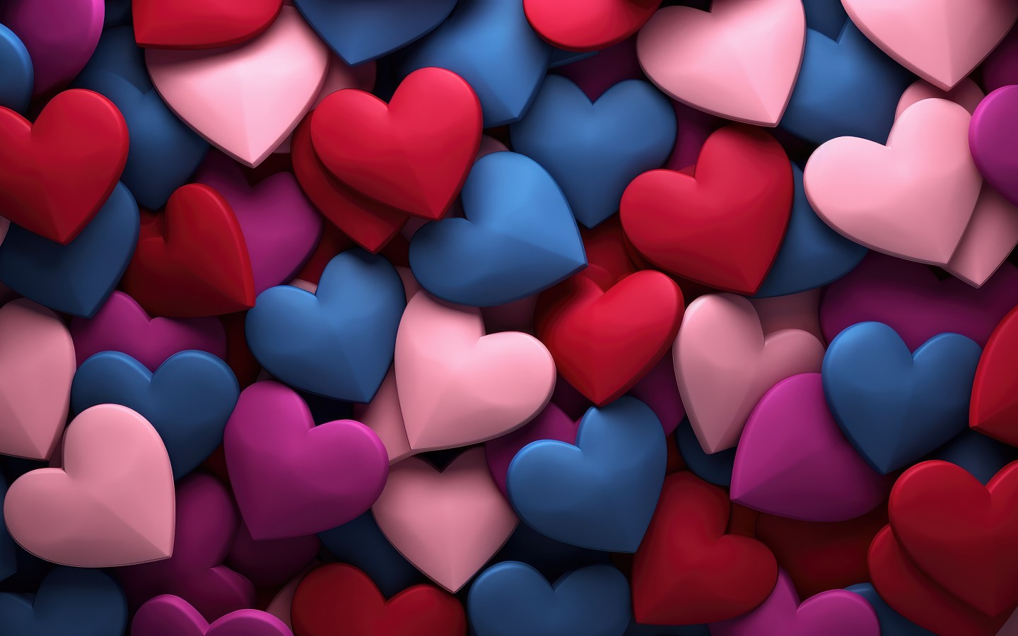 Download 3D Colorful Hearts Ai Art Wallpaper in 1440x900 Resolution