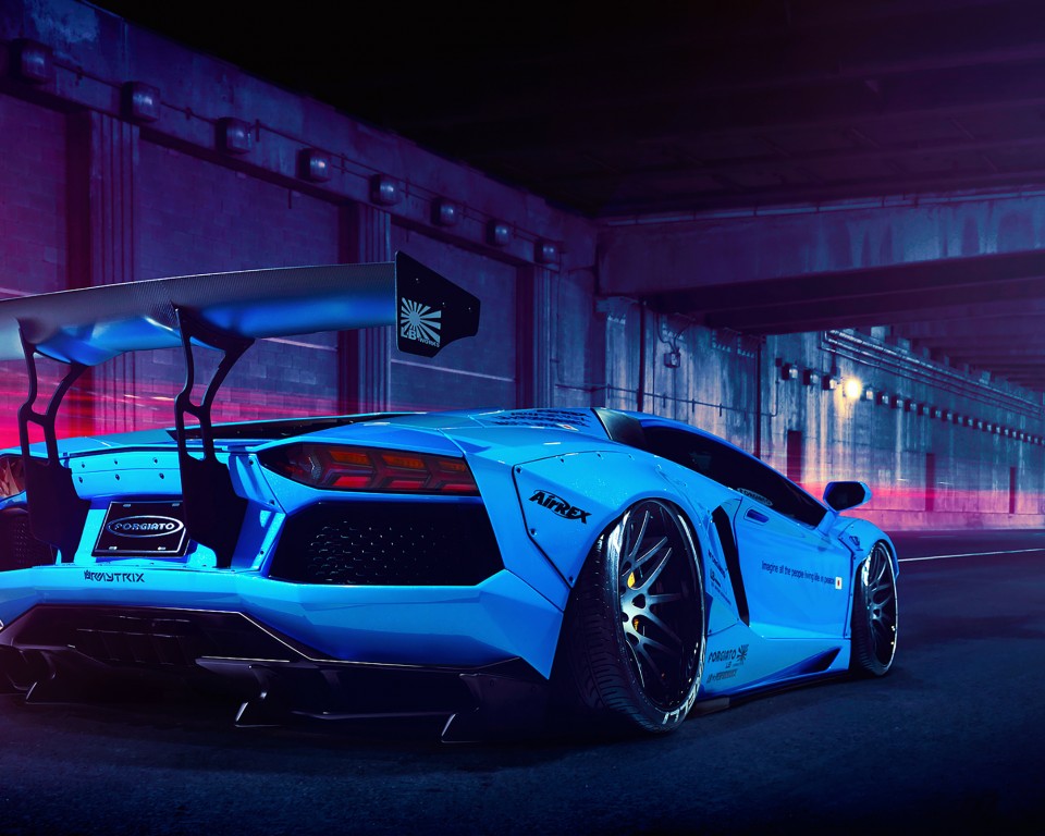 Download Blue Lamborghini Aventador LP700 4 Wallpaper At 960x768 Resolution