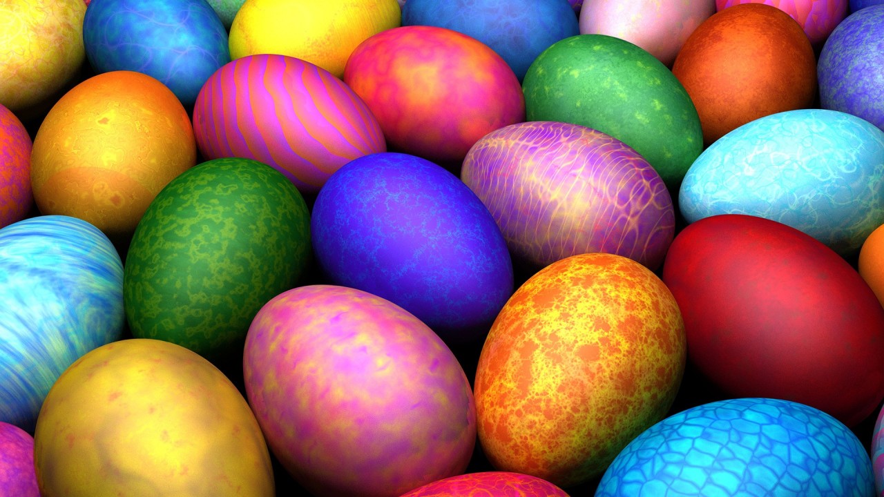 Download Colored Easter Eggs Wallpaper in 1280x720 Resolution