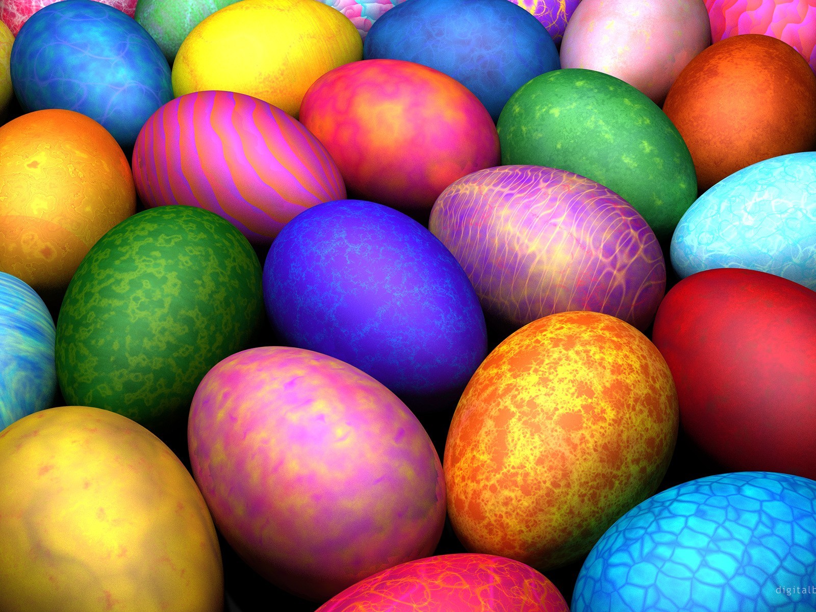Download Colored Easter Eggs Wallpaper in 1600x1200 Resolution