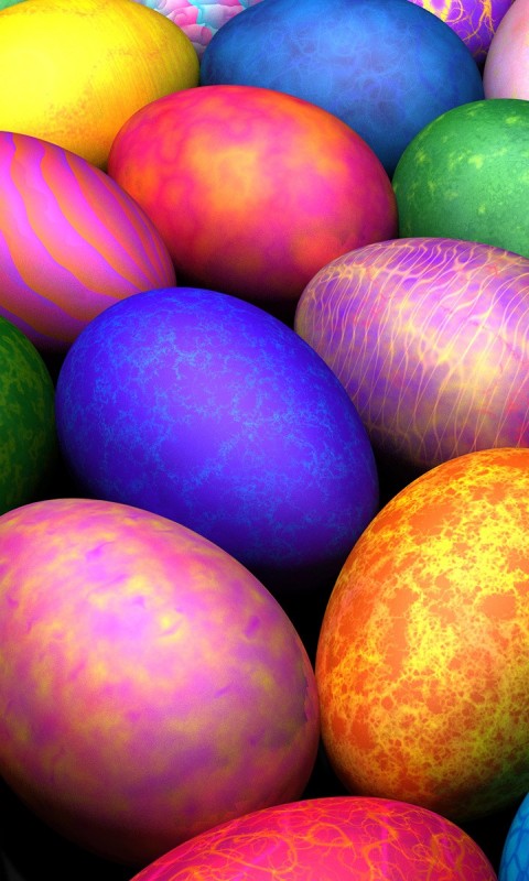 Download Colored Easter Eggs Wallpaper in 480x800 Resolution