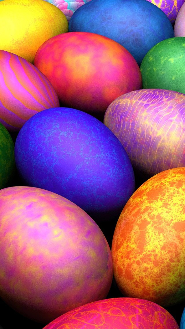 Download Colored Easter Eggs Wallpaper in 640x1136 Resolution