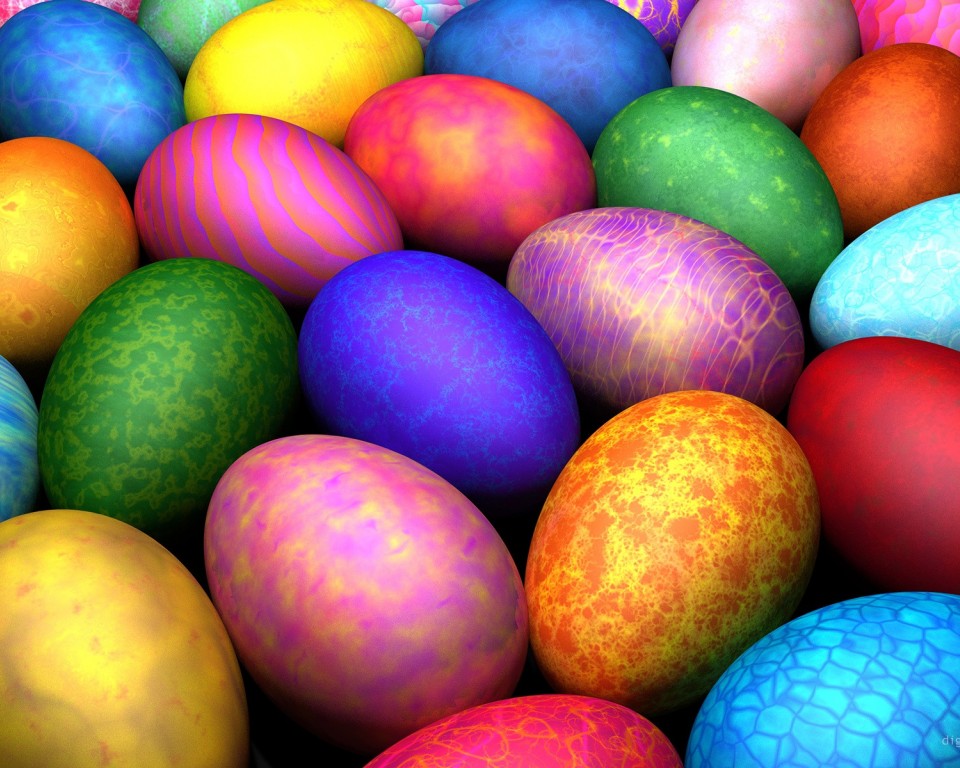 Download Colored Easter Eggs Wallpaper in 960x768 Resolution