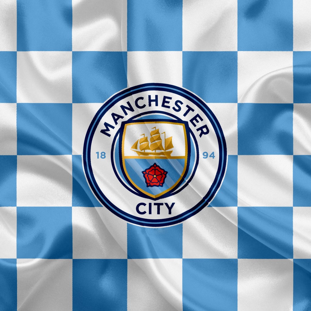 Download Manchester City Football Soccer Flag Wallpaper in 1024x1024 Resolution