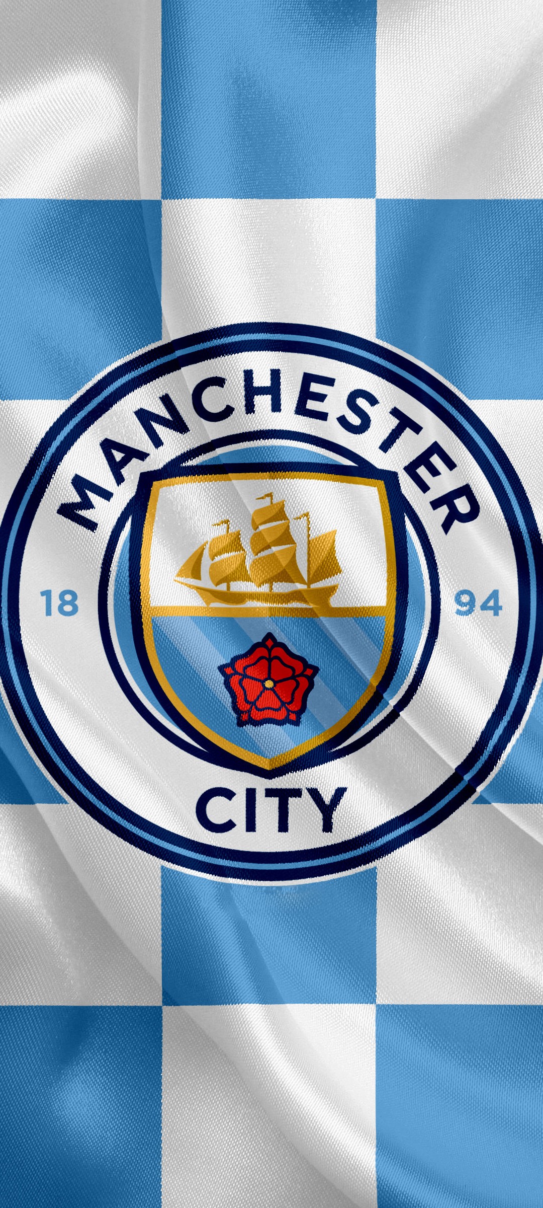 Download Manchester City Football Soccer Flag Wallpaper in 1080x2400 Resolution
