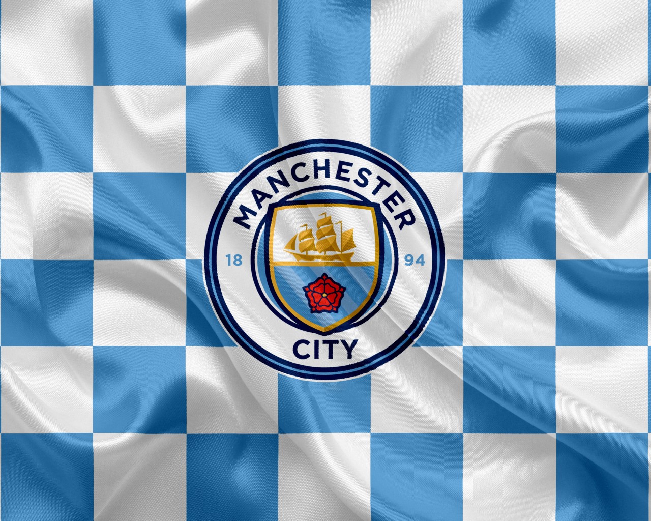 Download Manchester City Football Soccer Flag Wallpaper in 1280x1024 Resolution