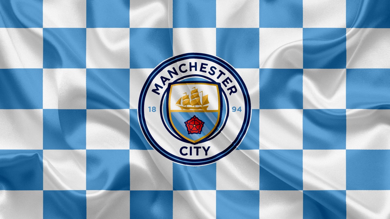 Download Manchester City Football Soccer Flag Wallpaper in 1280x720 Resolution