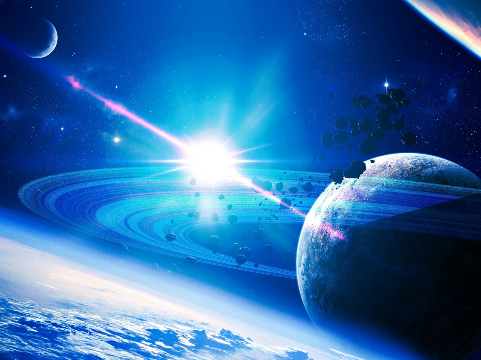 Download Giant Planets Star Lights Wallpaper in 1600x1200 Resolution