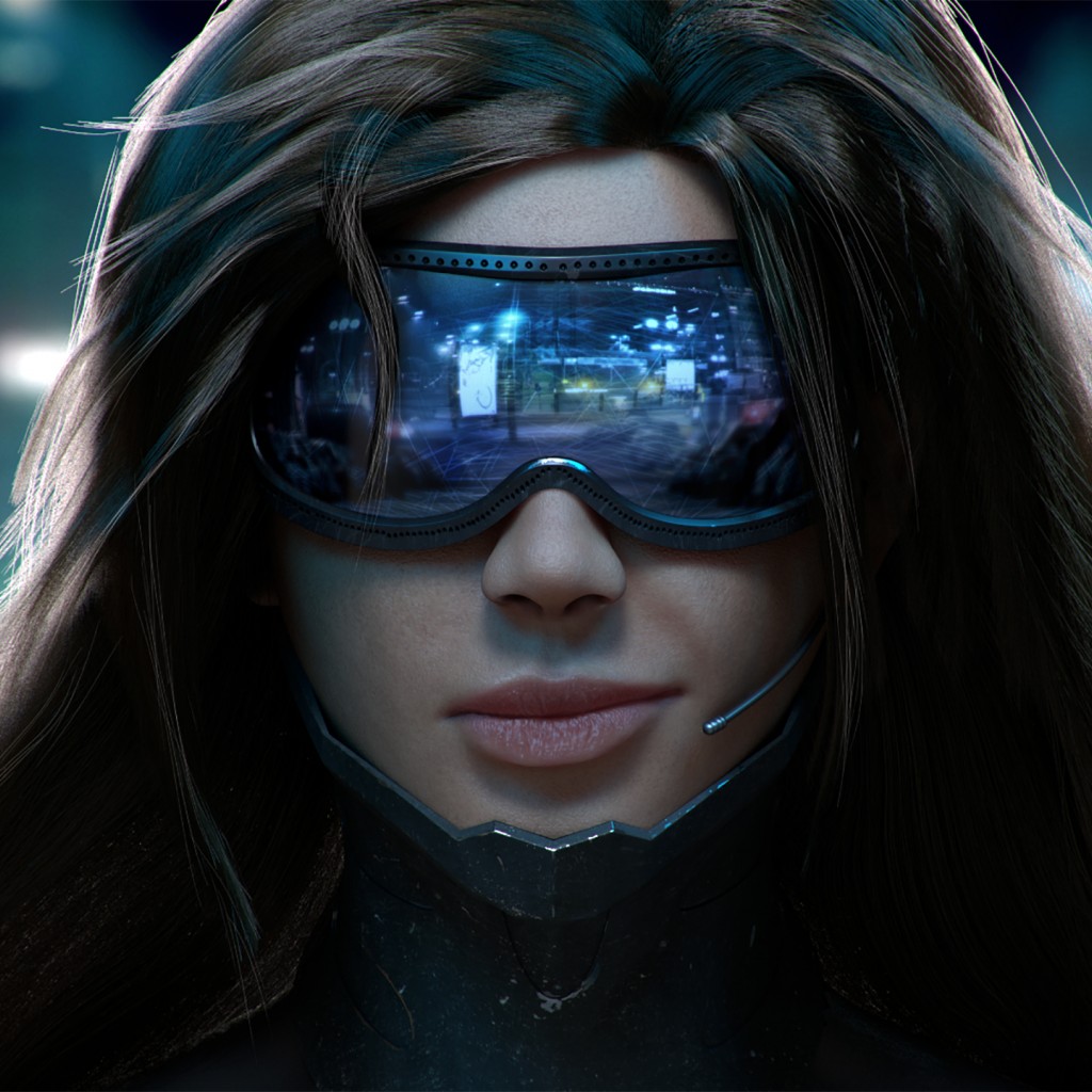 Download Cyberpunk 2077 Scifi Girl Wallpaper in 1024x1024 Resolution