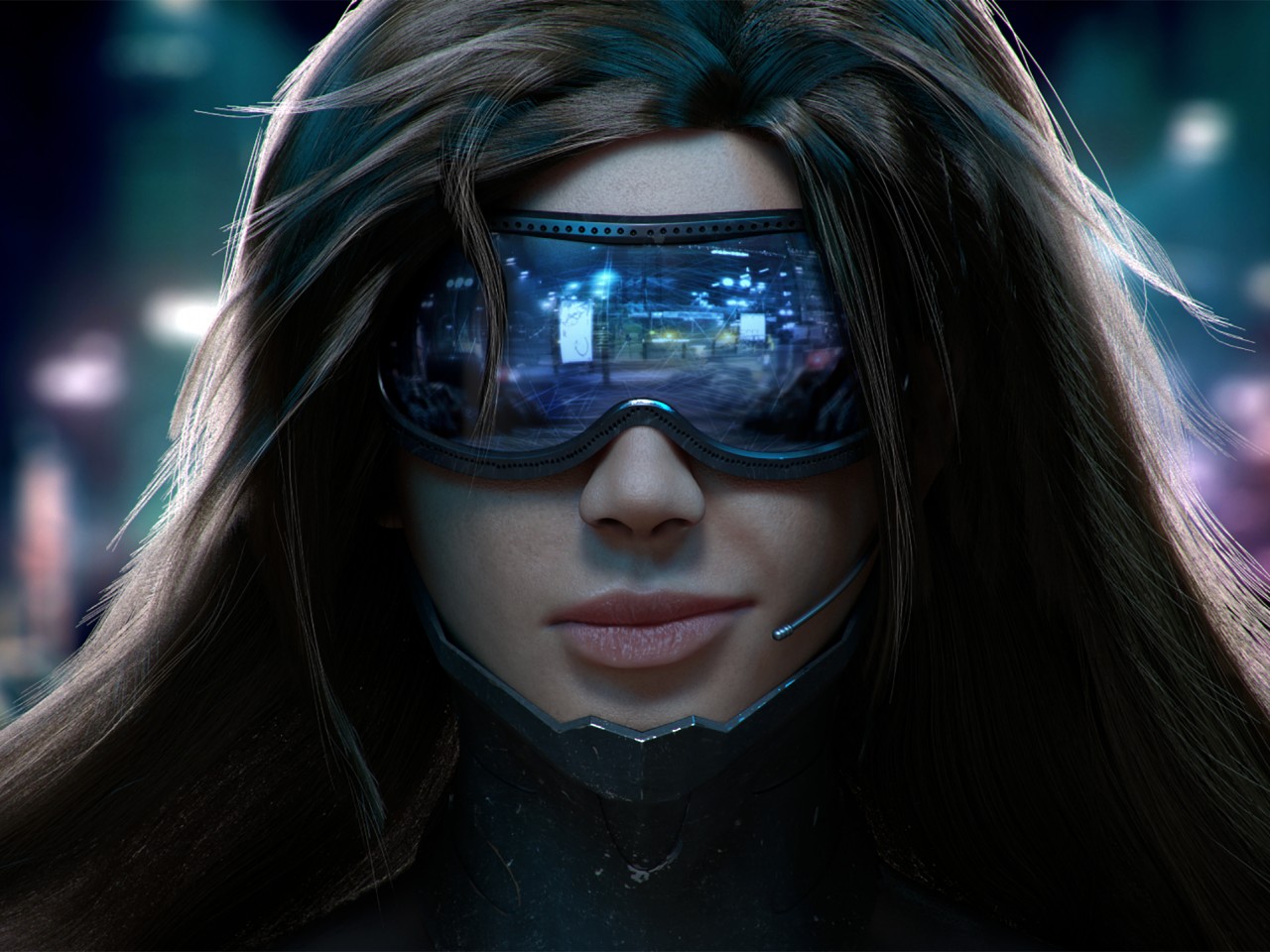 Download Cyberpunk 2077 Scifi Girl Wallpaper in 1280x960 Resolution
