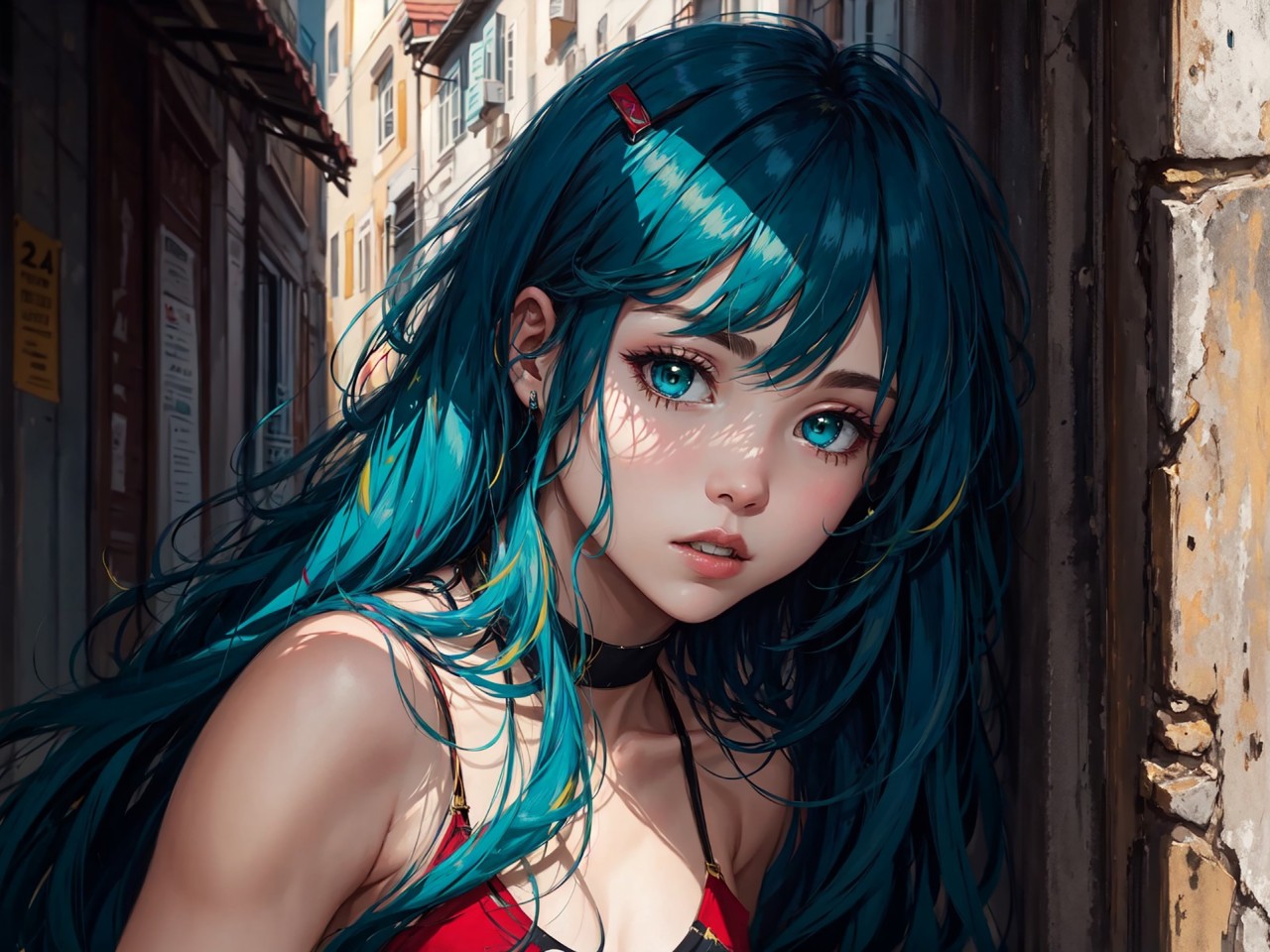 Download Anime Girl Blue Eyes Hair Wallpaper in 1280x960 Resolution