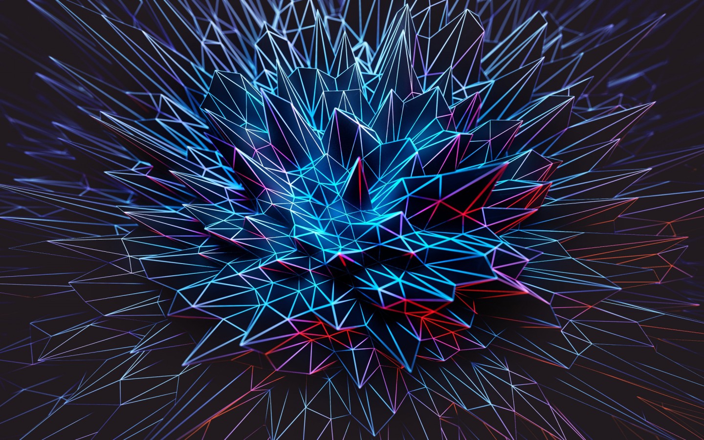 Download Abstract Blue Neon Wireframe Wallpaper in 1440x900 Resolution