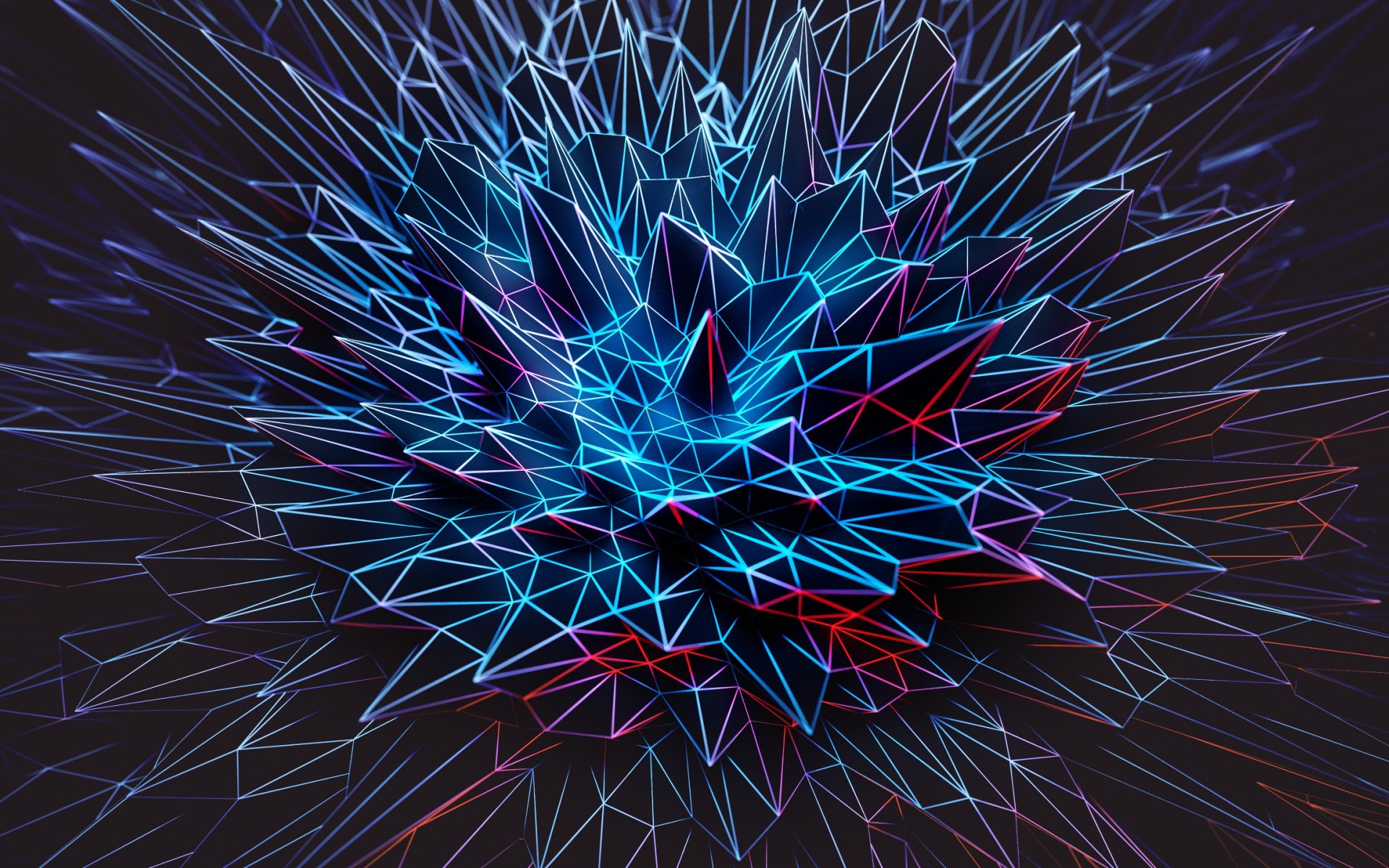 Download Abstract Blue Neon Wireframe Wallpaper in 1920x1200 Resolution