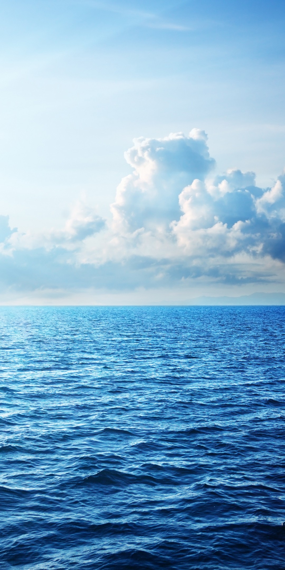 Download Sea Water Blue Sky Horizon Wallpaper in 1080x2160 Resolution