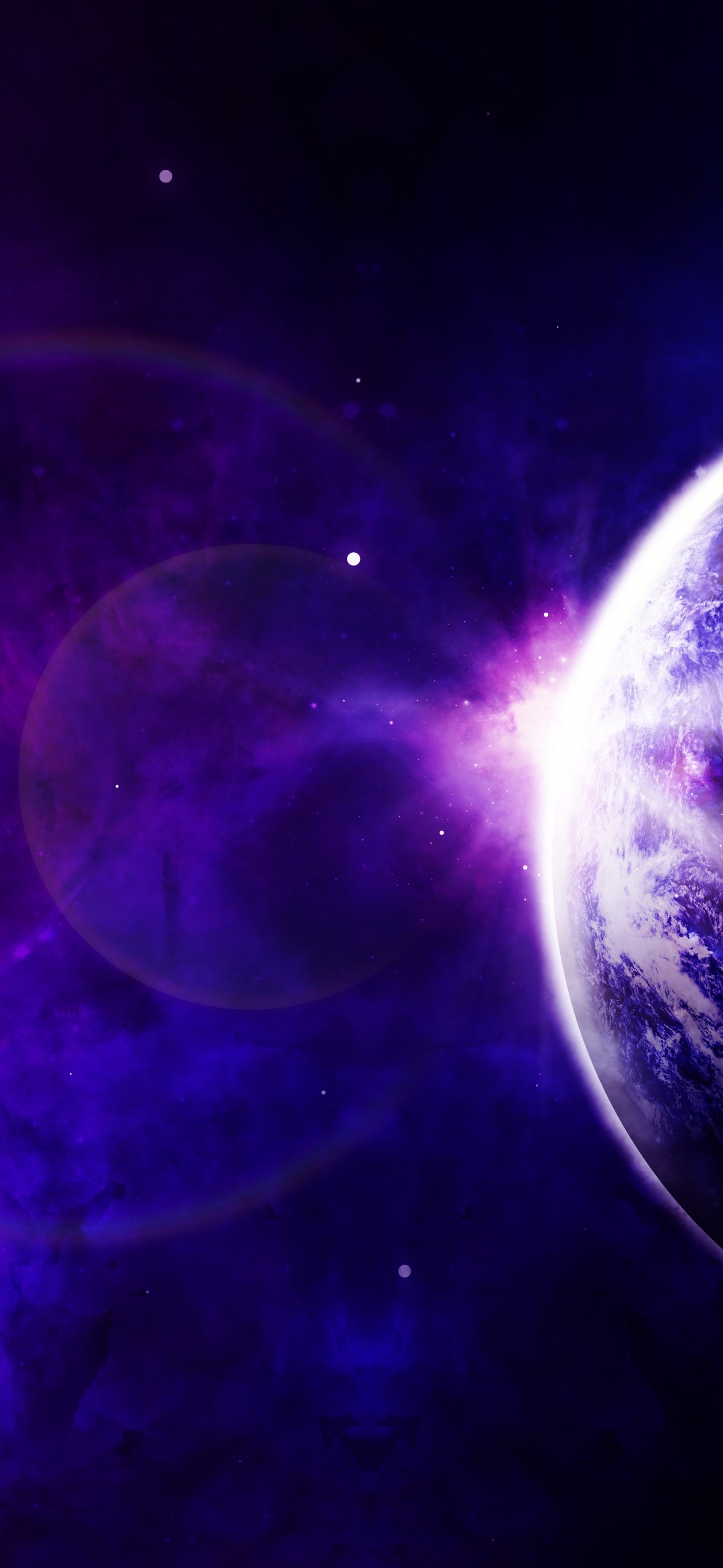 Download Dual Planet Galaxy Digital Art Wallpaper In 1440x3120 Resolution