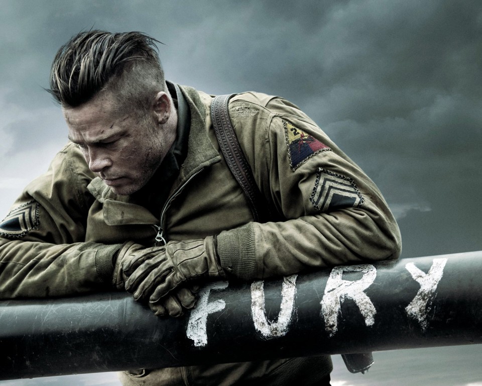 Download Fury Movie 2014 Brad Pitt Wallpaper in 960x768 Resolution