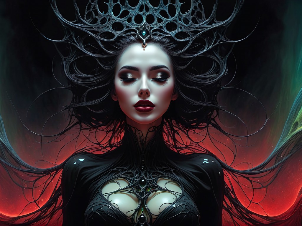 Download Underworld Queen Digital Art Wallpaper in 1024x768 Resolution