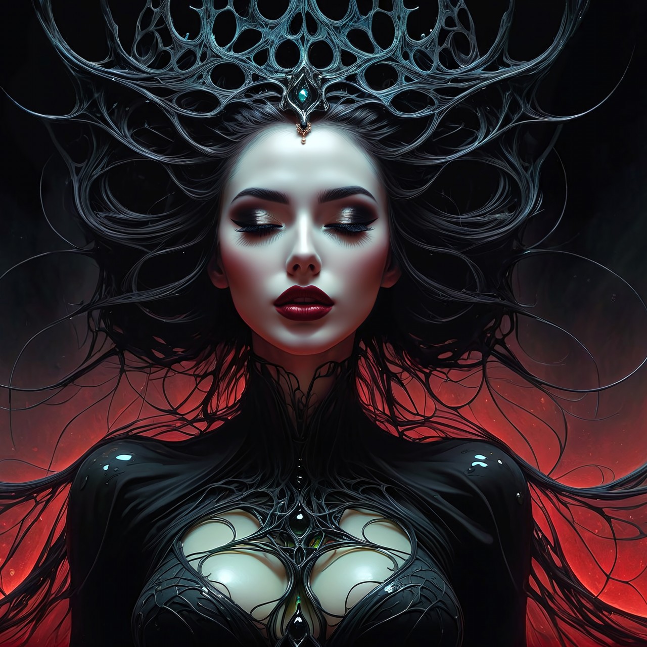 Download Underworld Queen Digital Art Wallpaper in 1280x1280 Resolution