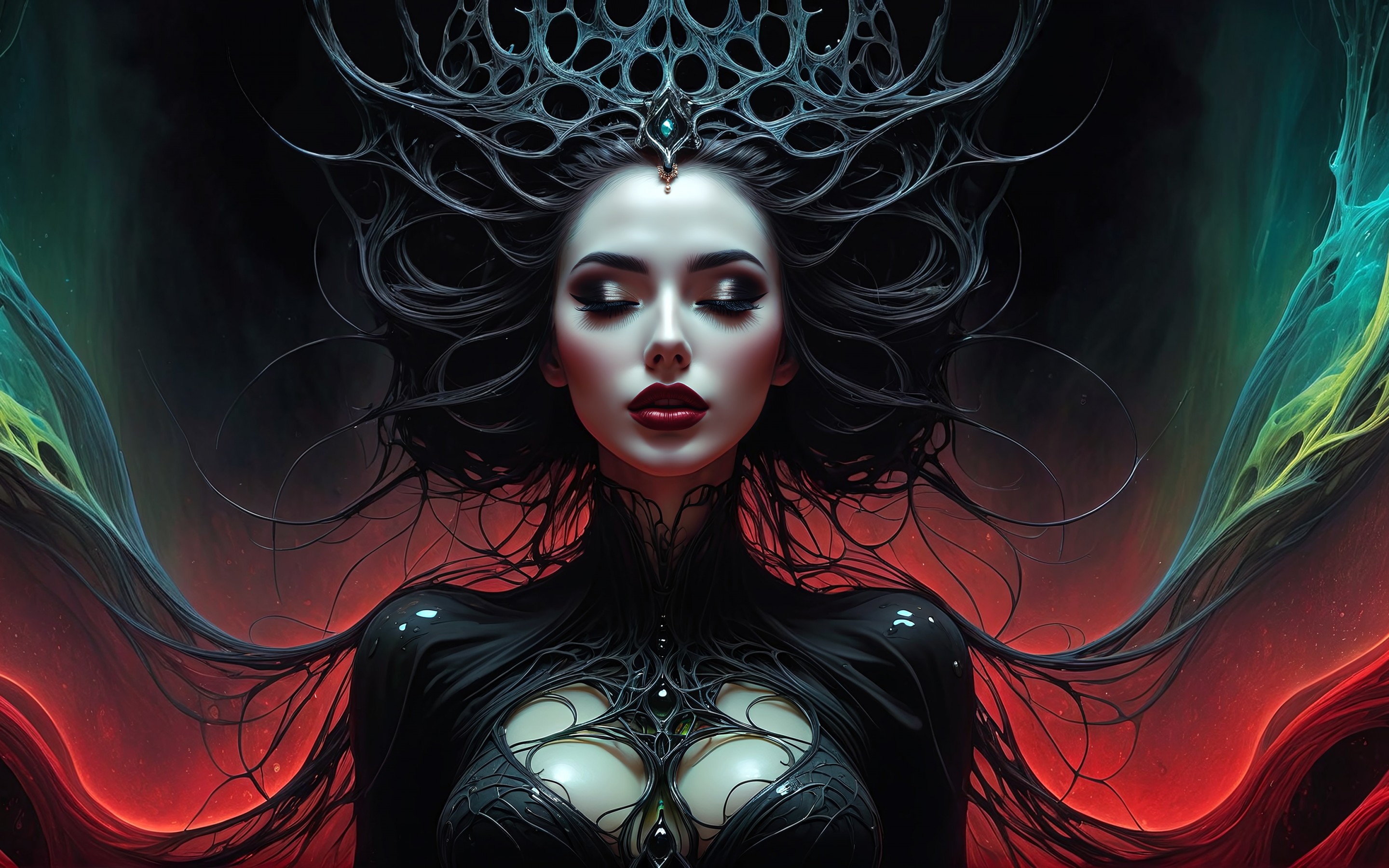 Download Underworld Queen Digital Art Wallpaper in 2880x1800 Resolution