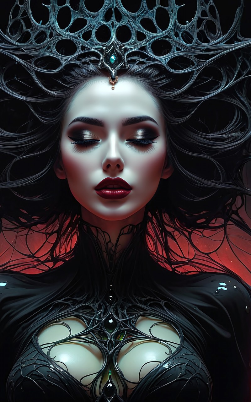 Download Underworld Queen Digital Art Wallpaper in 800x1280 Resolution